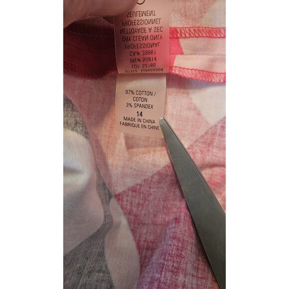 Elie Tahari Skirt Pink Brown Print Drop Waist A-Line Hem Border Women Sz 14 Geo - Picture 12 of 13
